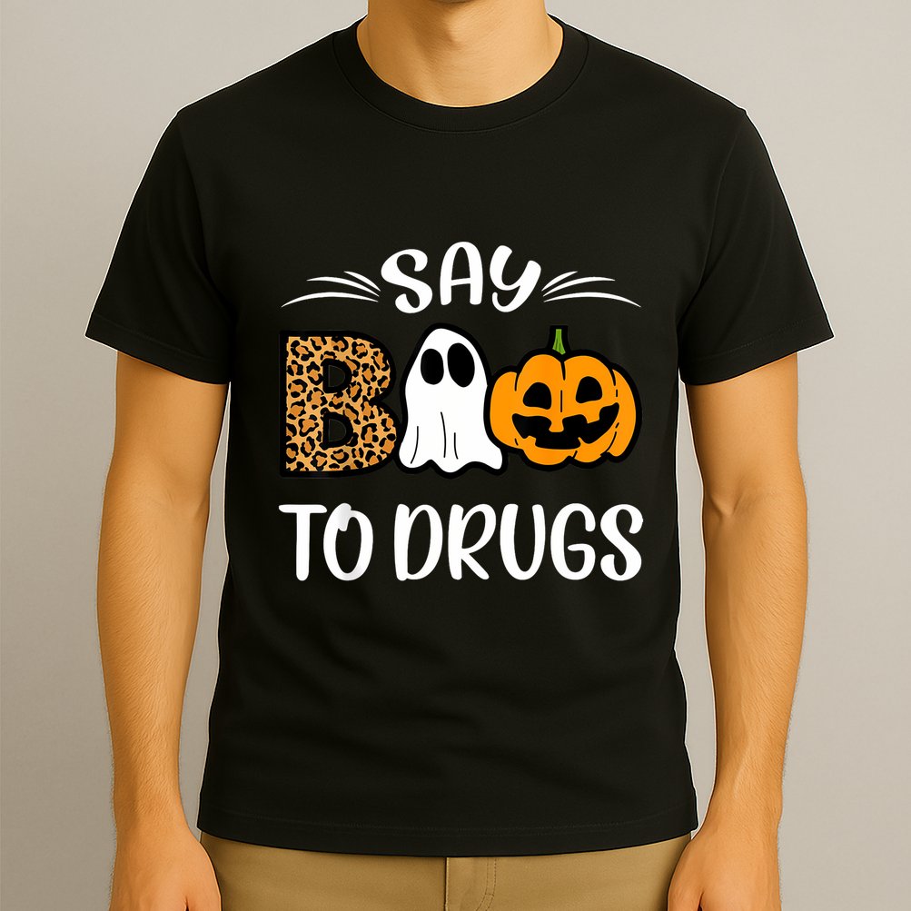 Say Boo To Drugs Red Ribbon Week Awareness Funny Halloween T-Shirt