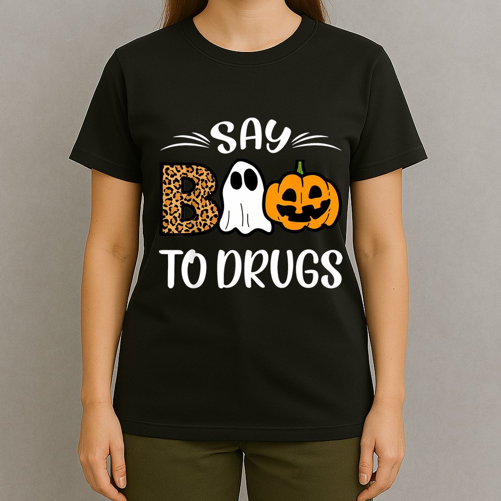 Say Boo To Drugs Red Ribbon Week Awareness Funny Halloween T-Shirt