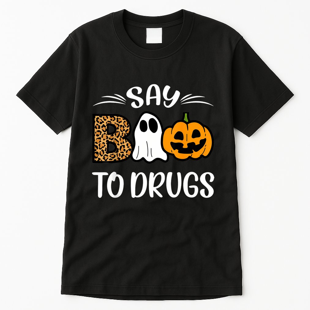 Say Boo To Drugs Red Ribbon Week Awareness Funny Halloween Tall T-Shirt