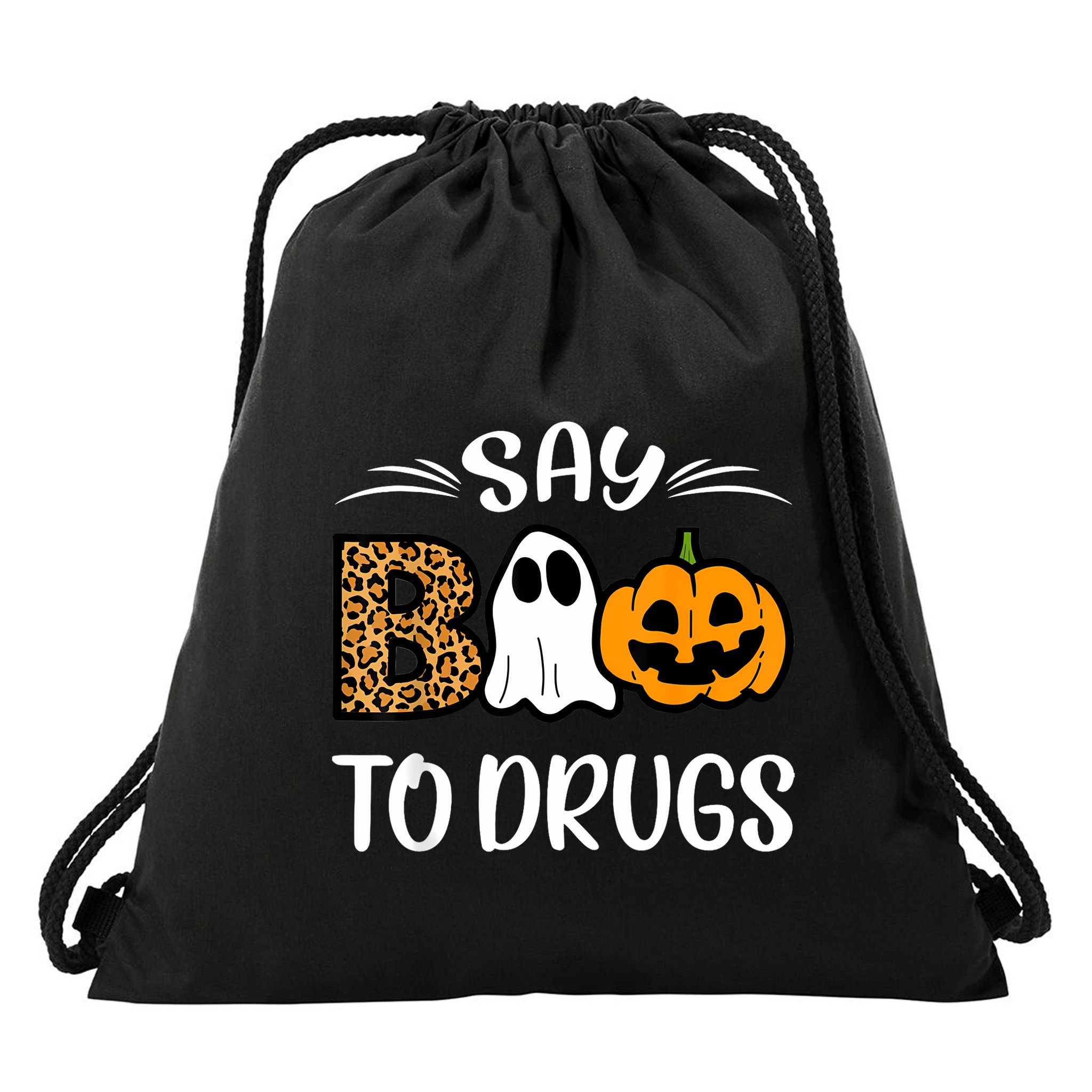 Say Boo To Drugs Red Ribbon Week Awareness Funny Halloween Drawstring Bag