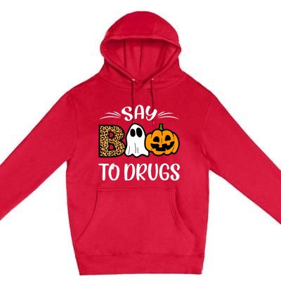 Say Boo To Drugs Red Ribbon Week Awareness Funny Halloween Premium Pullover Hoodie