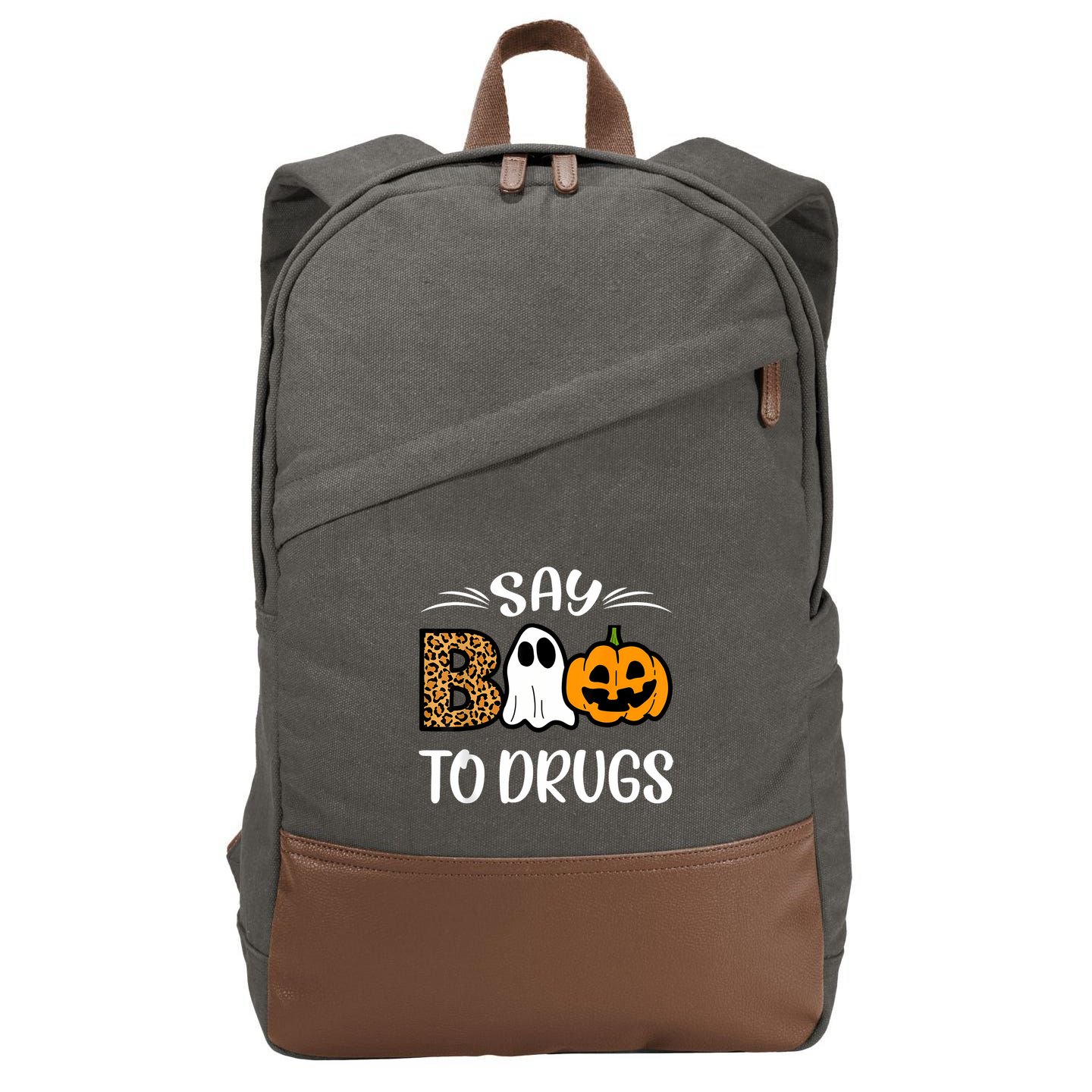 Say Boo To Drugs Red Ribbon Week Awareness Funny Halloween Cotton Canvas Backpack