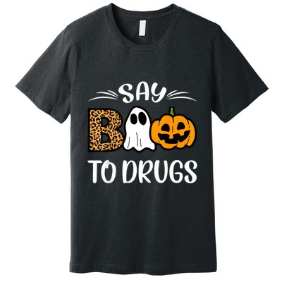 Say Boo To Drugs Red Ribbon Week Awareness Funny Halloween Premium T-Shirt
