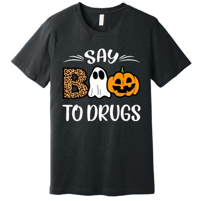 Say Boo To Drugs Red Ribbon Week Awareness Funny Halloween Premium T-Shirt