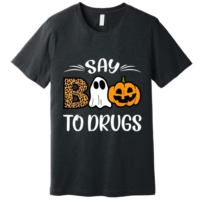 Say Boo To Drugs Red Ribbon Week Awareness Funny Halloween Premium T-Shirt