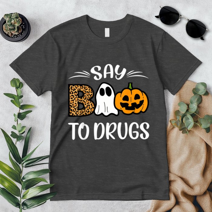 Say Boo To Drugs Red Ribbon Week Awareness Funny Halloween Premium T-Shirt