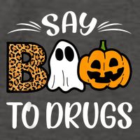 Say Boo To Drugs Red Ribbon Week Awareness Funny Halloween Women's V-Neck T-Shirt
