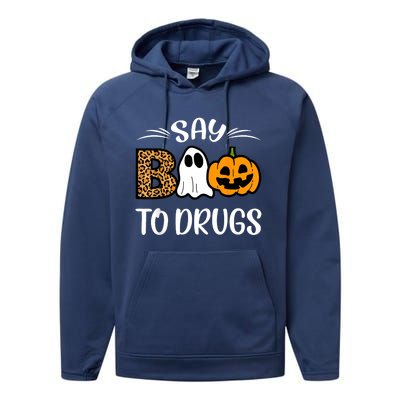 Say Boo To Drugs Red Ribbon Week Awareness Funny Halloween Performance Fleece Hoodie