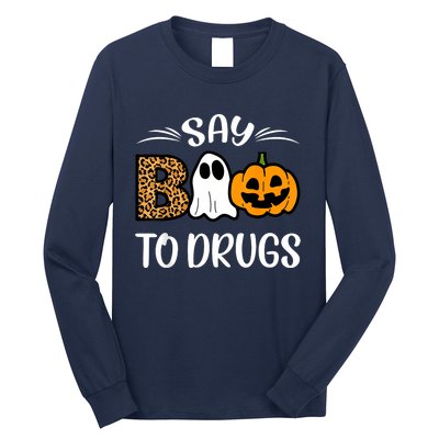 Say Boo To Drugs Red Ribbon Week Awareness Funny Halloween Long Sleeve Shirt