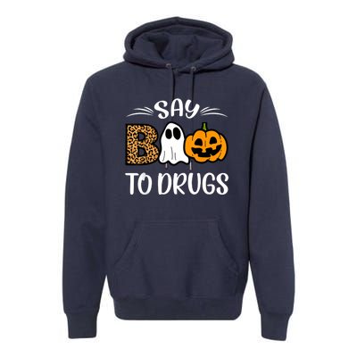 Say Boo To Drugs Red Ribbon Week Awareness Funny Halloween Premium Hoodie