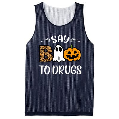 Say Boo To Drugs Red Ribbon Week Awareness Funny Halloween Mesh Reversible Basketball Jersey Tank