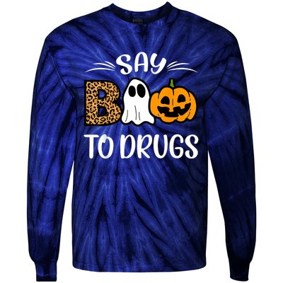 Say Boo To Drugs Red Ribbon Week Awareness Funny Halloween Tie-Dye Long Sleeve Shirt