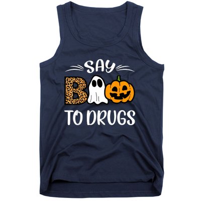 Say Boo To Drugs Red Ribbon Week Awareness Funny Halloween Tank Top