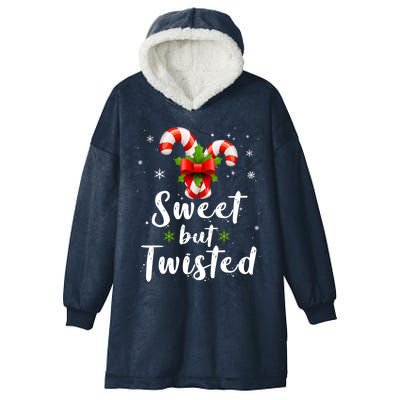 Sweet But Twisted Christmas Funny Candy Cane Xmas Gift Hooded Wearable Blanket