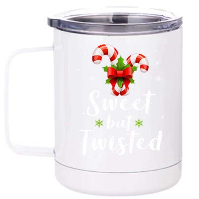 Sweet But Twisted Christmas Funny Candy Cane Xmas Gift 12 oz Stainless Steel Tumbler Cup