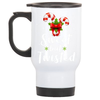 Sweet But Twisted Christmas Funny Candy Cane Xmas Gift Stainless Steel Travel Mug