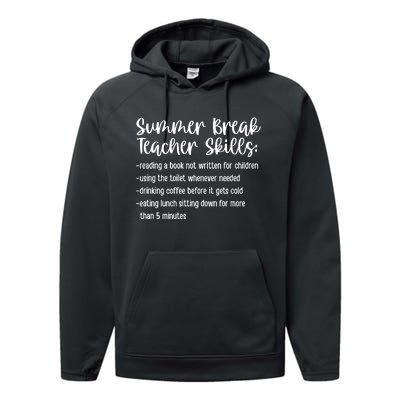 Summer Break Teacher Skills Performance Fleece Hoodie