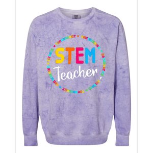 STEAM Back To School STEM Teacher Colorblast Crewneck Sweatshirt