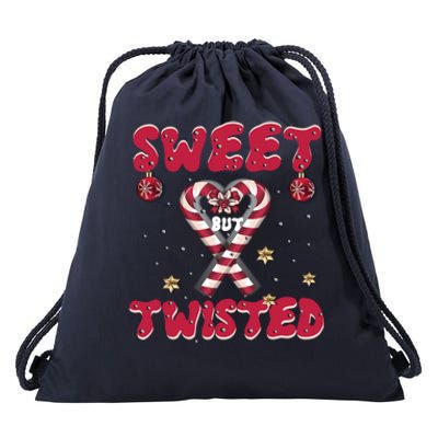 Sweet But Twisted Funny Christmas Quote For Girls Or Cool Gift Drawstring Bag