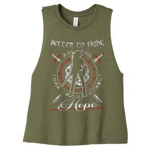 Shieldmaiden Better To Fight And Fall Lagertha Viking Gift Women's Racerback Cropped Tank