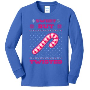 Sweet But Twisted Candy Cane Fun Ugly Xmas Gift Kids Long Sleeve Shirt