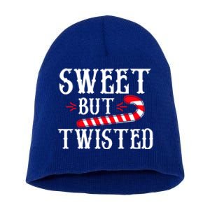 Sweet But Twisted Cool Candy Cane Christmas Tee Gift Short Acrylic Beanie