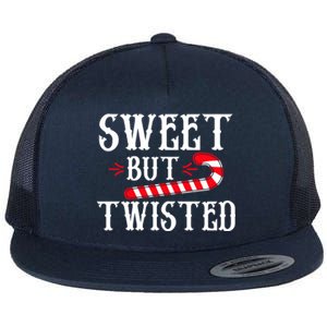 Sweet But Twisted Cool Candy Cane Christmas Tee Gift Flat Bill Trucker Hat