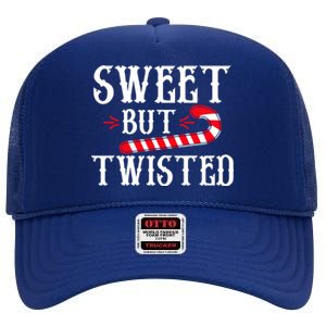 Sweet But Twisted Cool Candy Cane Christmas Tee Gift High Crown Mesh Back Trucker Hat