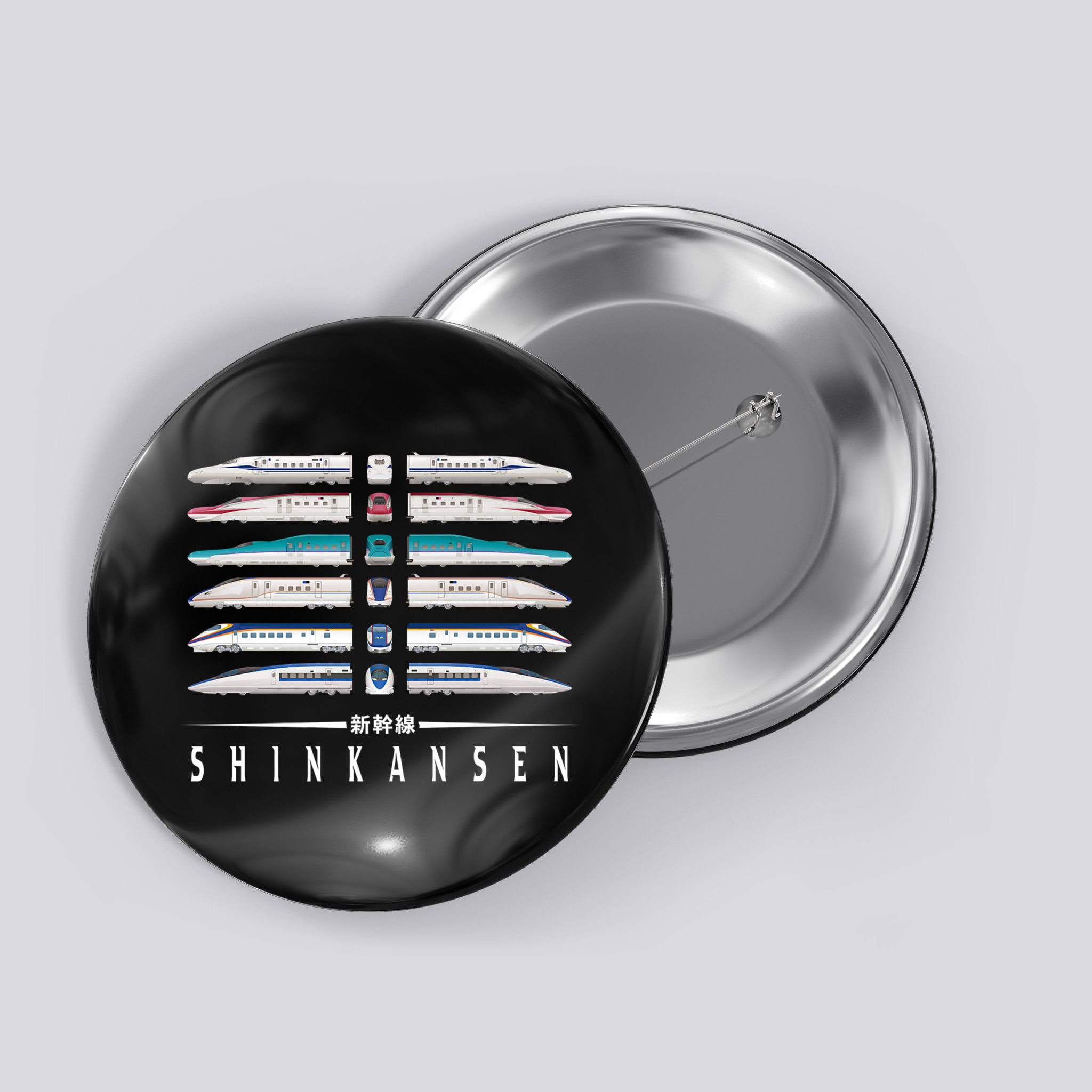 Shinkansen Bullet Train Six Pack Series Japanese Kanji Japan Premium Button
