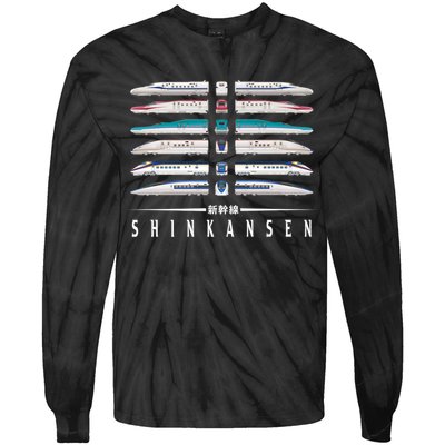 Shinkansen Bullet Train Six Pack Series Japanese Kanji Japan Premium Tie-Dye Long Sleeve Shirt