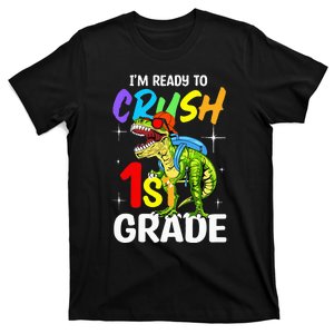 Student Back to School I'm Ready to Crush 1st Grade Dinosaur T-Shirt