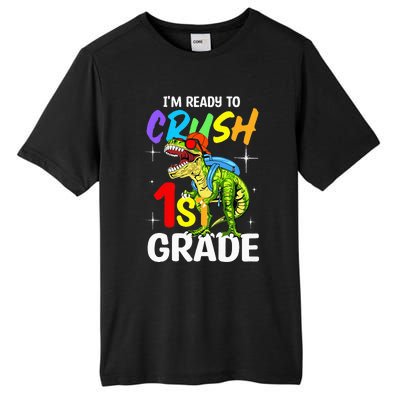 Student Back to School I'm Ready to Crush 1st Grade Dinosaur Tall Fusion ChromaSoft Performance T-Shirt