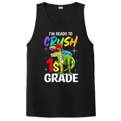 Student Back to School I'm Ready to Crush 1st Grade Dinosaur PosiCharge Competitor Tank