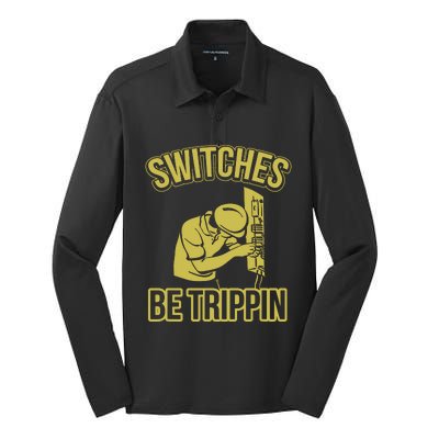 Switches Be Trippin Funny Master Electrician Fuse Box Silk Touch Performance Long Sleeve Polo