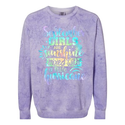 September Birthday Tie Die Colorblast Crewneck Sweatshirt