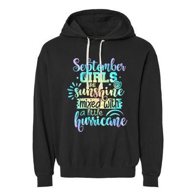 September Birthday Tie Die Garment-Dyed Fleece Hoodie