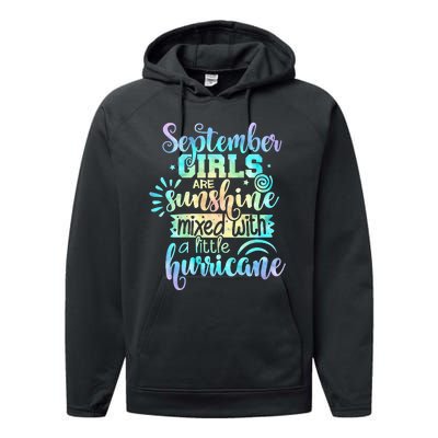 September Birthday Tie Die Performance Fleece Hoodie