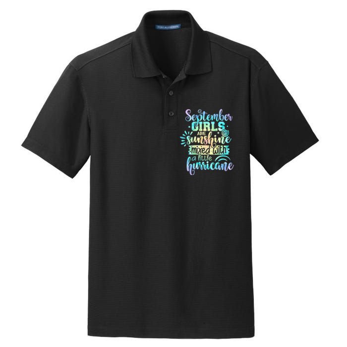 September Birthday Tie Die Dry Zone Grid Polo