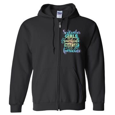 September Birthday Tie Die Full Zip Hoodie