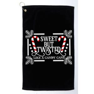 Sweet But Twisted Like A Candy Cane Funny Christmas Outfits Gift Platinum Collection Golf Towel