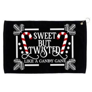 Sweet But Twisted Like A Candy Cane Funny Christmas Outfits Gift Grommeted Golf Towel