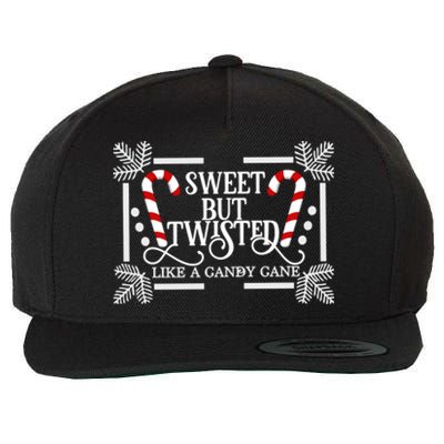 Sweet But Twisted Like A Candy Cane Funny Christmas Outfits Gift Wool Snapback Cap