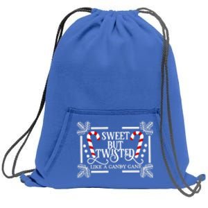 Sweet But Twisted Like A Candy Cane Funny Christmas Outfits Gift Sweatshirt Cinch Pack Bag