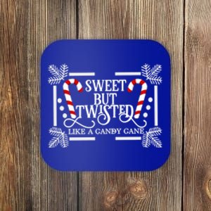 Sweet But Twisted Like A Candy Cane Funny Christmas Outfits Gift Coaster