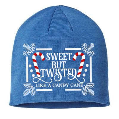 Sweet But Twisted Like A Candy Cane Funny Christmas Outfits Gift Sustainable Beanie