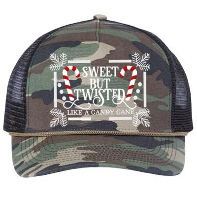 Sweet But Twisted Like A Candy Cane Funny Christmas Outfits Gift Retro Rope Trucker Hat Cap