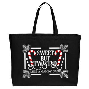 Sweet But Twisted Like A Candy Cane Funny Christmas Outfits Gift Cotton Canvas Jumbo Tote