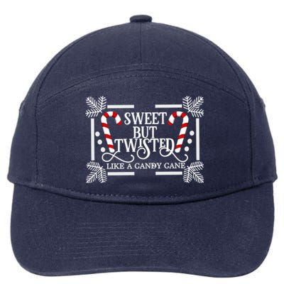 Sweet But Twisted Like A Candy Cane Funny Christmas Outfits Gift 7-Panel Snapback Hat