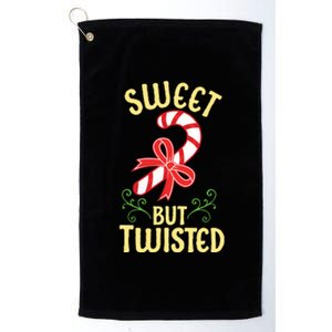 Sweet But Twisted Cute Christmas Candy Cane Holiday Graphic Funny Gift Platinum Collection Golf Towel