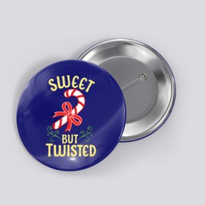 Sweet But Twisted Cute Christmas Candy Cane Holiday Graphic Funny Gift Button